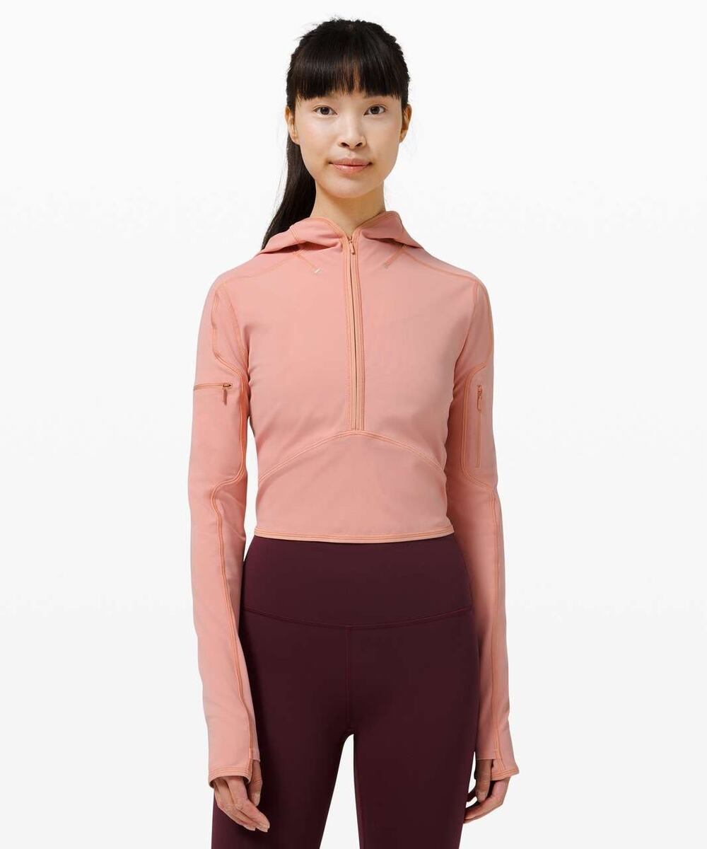 Lululemon Break A Trail 1/2 Zip Pink Pastel Hoodie Size 2
